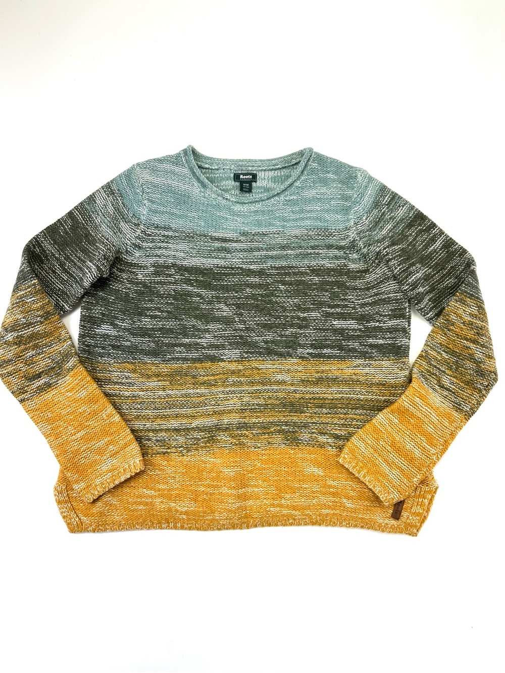 Roots Canada Wool Blend Ombre Marled Crewneck Sweater Women M
